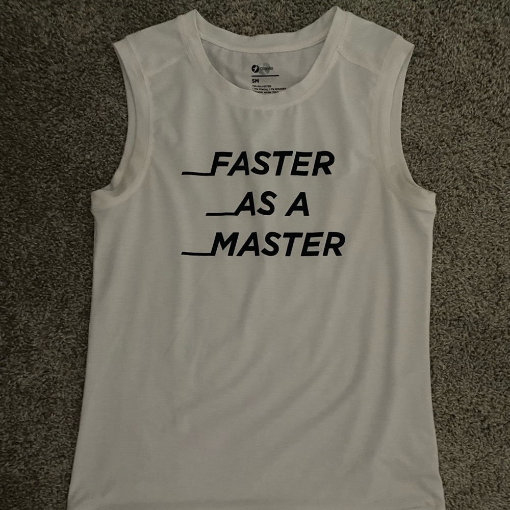Oiselle tank top. Faster As A Master.